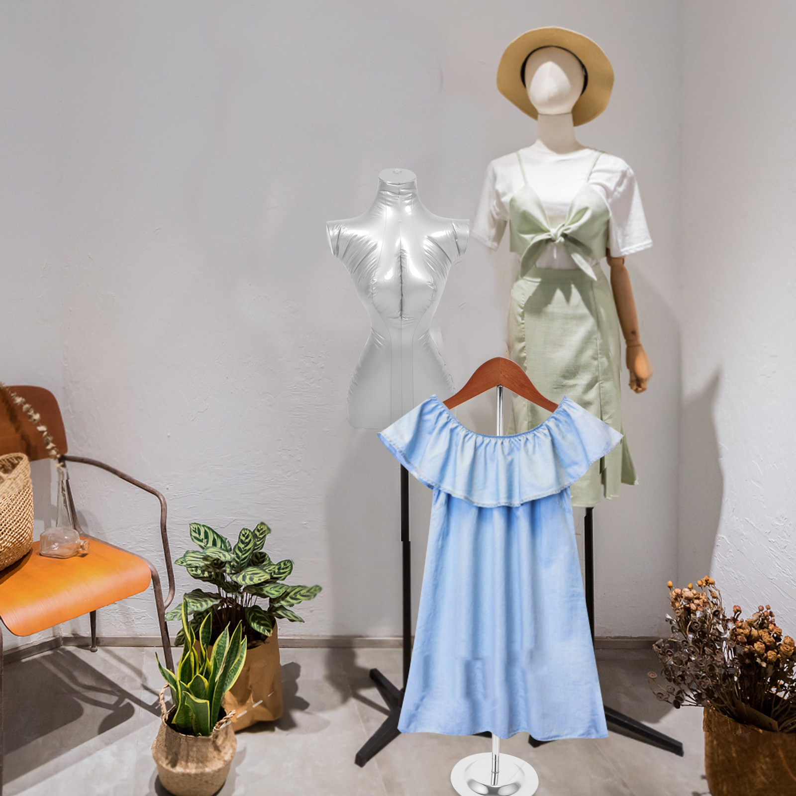 Baby Clothing Display Stand - T-förmiger Kleiderständer mit Verstellbarer Höhe für