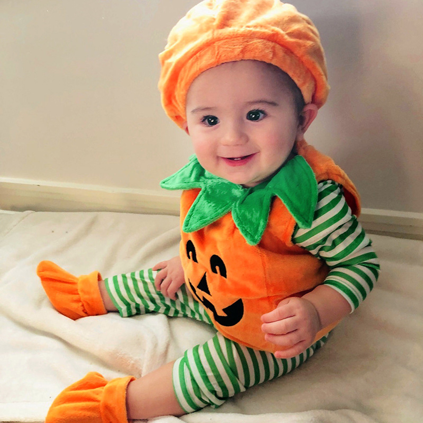Romper Onesie Baby - Halloween Kürbis Kostüm Kinder Kinder Hut