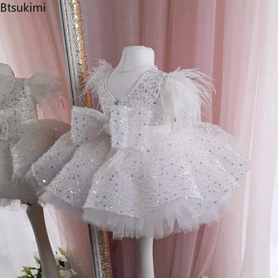 Baby Clothing Us - 2026 Baby Mädchen Kleider Kinder Weiß