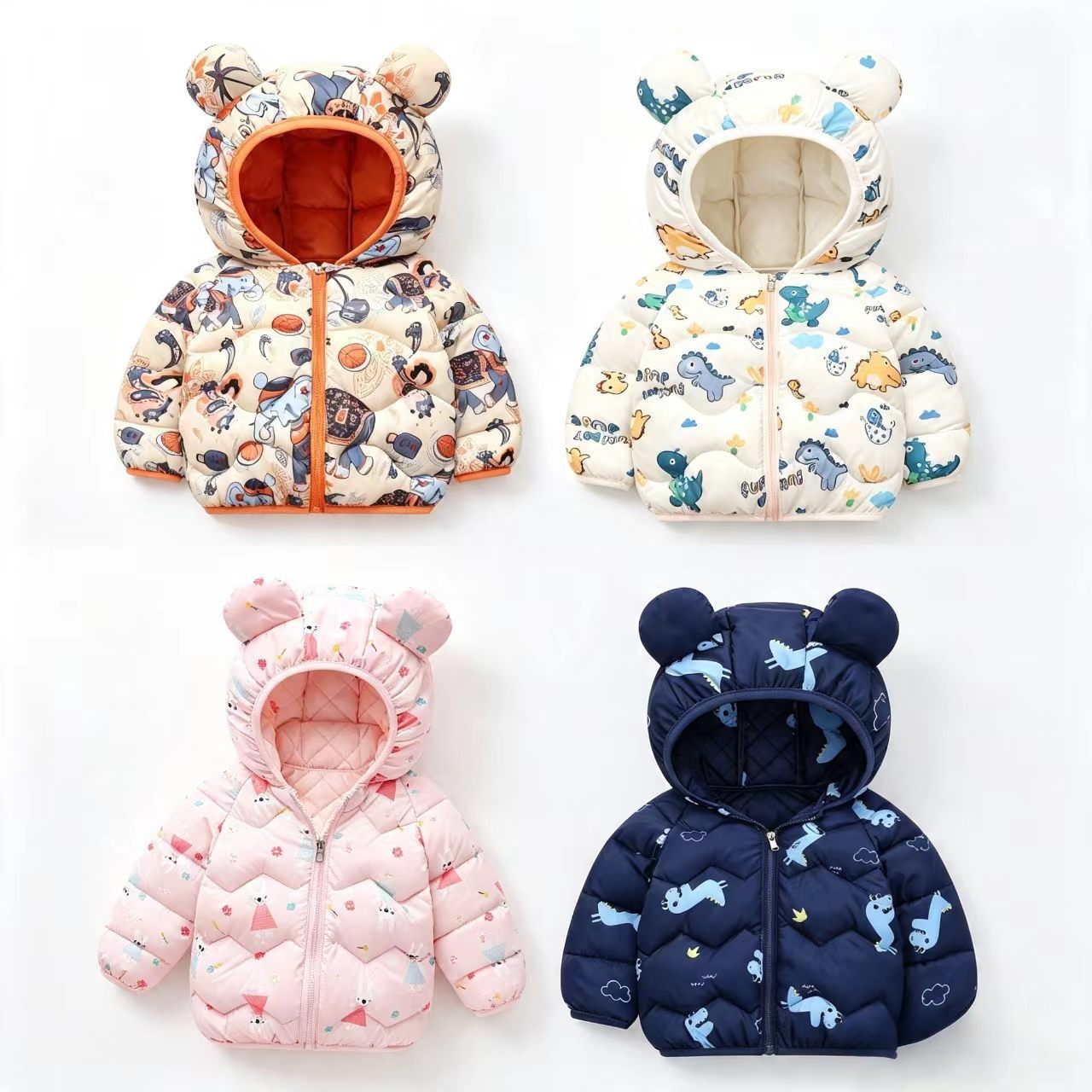 Baby Clothing Zipper - Kindermantel Baby Cartoon-Jacke Jungen Kapuzenkleidung Mädchen