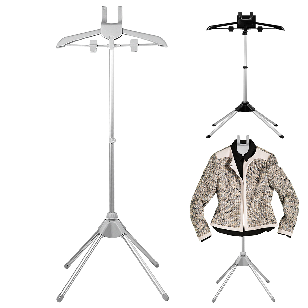 Baby Clothing Display Stand - Dampfgarer-Ständer, Teleskop-Bügeleisen, Dampf-Kleiderbügel, 85–160 cm, höhenverstellbar,