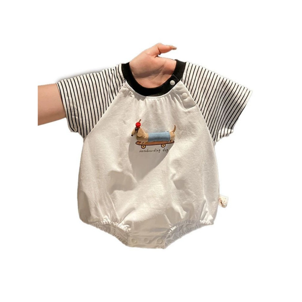 Baby Clothing Korea - Sommer-Baby-Body mit Cartoon-Streifenmuster-Design für 3–24 Monate